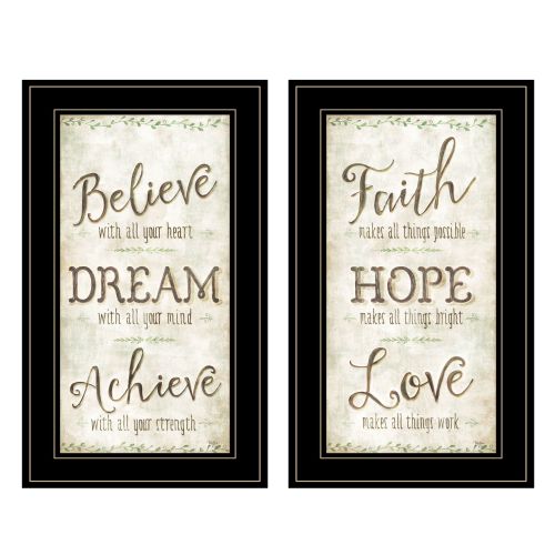 "Faith / Believe" 2-Piece Vignette by Mollie B, Black Frame