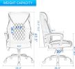 Computer Chair-Office Chair-Executive Office Chair with Fixed Armrests-Ergonomic Office Desk Chair High Back-Computer Chair with Wheels-Leather Office