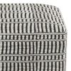 Safford - Square Woven Outdoor / Indoor Pouf - Black / White