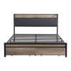 FULL Size Metal Platform Bed Frame with upholstery storage function Headboard and USB LINER and Footboard with drawers , No Box Spring Needed, Large U
