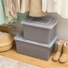 3Pack Snap Tight Plastic File Organizer Box, Gray