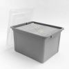 3Pack Snap Tight Plastic File Organizer Box, Gray