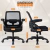 Big and Tall Office Chair 400lbs with Flip-up Arms, Mesh Ergonomic Heavy Duty Computer Chair Desk Chair Wide Seat, Executive Swivel Task Rolling Chair