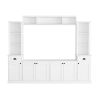 ON-TREND Minimalist Entertainment Wall Unit Set with Bridge for TVs Up to 75'', Ample Storage Space TV Stand with Adjustable Shelves, Modernist Large