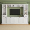 ON-TREND Minimalist Entertainment Wall Unit Set with Bridge for TVs Up to 75'', Ample Storage Space TV Stand with Adjustable Shelves, Modernist Large