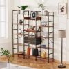 Triple Wide 5 Tier Bookshelf,Tall Bookcase with 14 Open Display Shelves