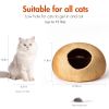 Cat Cave Bed -Handmade Wool Cat Bed Cave with Mouse Toy