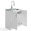 Darwin - Deluxe 28" Laundry Cabinet with Pull-out Faucet and Stainless Steel Sink - Pure White