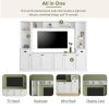 ON-TREND Minimalist Entertainment Wall Unit Set with Bridge for TVs Up to 75'', Ample Storage Space TV Stand with Adjustable Shelves, Modernist Large