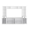 ON-TREND Minimalist Entertainment Wall Unit Set with Bridge for TVs Up to 75'', Ample Storage Space TV Stand with Adjustable Shelves, Modernist Large