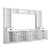 ON-TREND Minimalist Entertainment Wall Unit Set with Bridge for TVs Up to 75'', Ample Storage Space TV Stand with Adjustable Shelves, Modernist Large