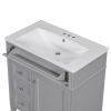 30'' Bathroom Vanity with Top Sink, Modern Bathroom Storage Cabinet with 2 Drawers and a Tip-out Drawer, Freestanding Vanity Set with Mirror Cabinet,