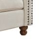 Classic Traditional Living Room Upholstered Sofa with velvet fabric Surface/ Chesterfield Tufted Fabric Sofa Couch, Large-White