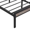 Queen Size Metal Platform Bed Frame with upholstery storage function Headboard and USB LINER and Footboard , No Box Spring Needed, Large Under Bed Sto