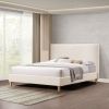 Vireo Upholstered Platform Bed - Pearl White - Queen