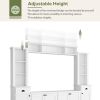 ON-TREND Minimalist Entertainment Wall Unit Set with Bridge for TVs Up to 75'', Ample Storage Space TV Stand with Adjustable Shelves, Modernist Large