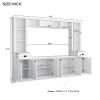 ON-TREND Minimalist Entertainment Wall Unit Set with Bridge for TVs Up to 75'', Ample Storage Space TV Stand with Adjustable Shelves, Modernist Large