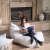 Ettie 3 Ft. Water Resistant Fabric Bean Bag Chair, Khaki