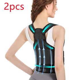 Back Posture Correction Belt Invisible Anti-Humpback Orthotics Band (Option: Black 2pcs-L)