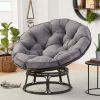 46'' Large Size Papasan Chair with Cushion and Frame Overstuffed Thickened Papasan Lounge Chair with Cushion and Frame, Lazy Chair, Circle Chair, Roun