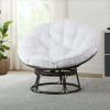 46'' Large Size Papasan Chair with Cushion and Frame Overstuffed Thickened Papasan Lounge Chair with Cushion and Frame, Lazy Chair, Circle Chair, Roun