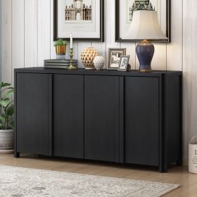 U_Style Designed Storage Cabinet Sideboard with 4 Doors , Adjustable Shelves, Suitable for Living Rooms, Entrance and Study Rooms. (Color: as Pic)