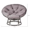 46'' Large Size Papasan Chair with Cushion and Frame Overstuffed Thickened Papasan Lounge Chair with Cushion and Frame, Lazy Chair, Circle Chair, Roun