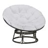 46'' Large Size Papasan Chair with Cushion and Frame Overstuffed Thickened Papasan Lounge Chair with Cushion and Frame, Lazy Chair, Circle Chair, Roun